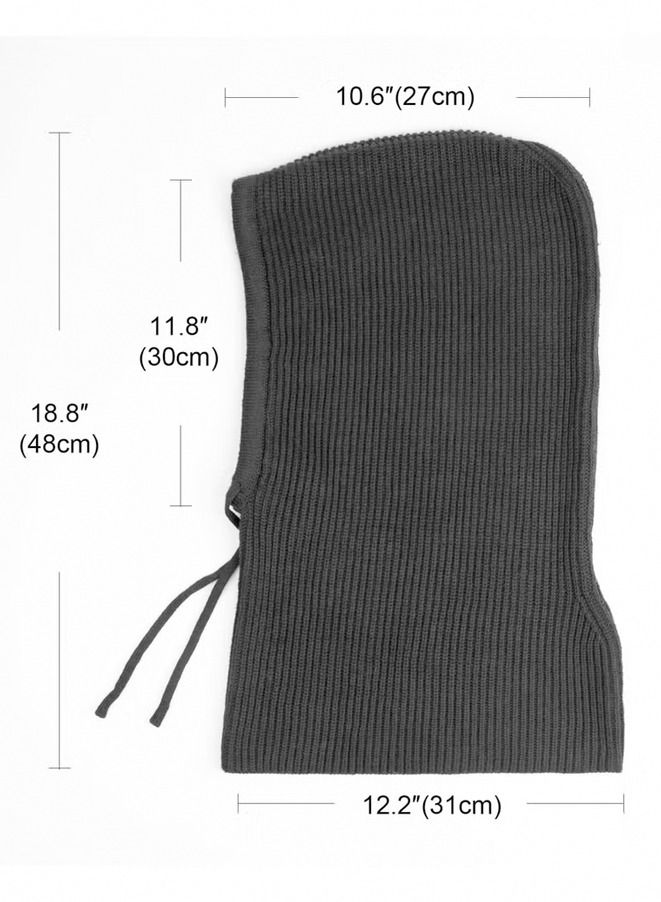 وشاح قبعات شتوية من الصوف السميك المبطن برباط قابل للتعديل وشاح دافئ بغطاء للرأس وقبعة جمجمة - Image 4