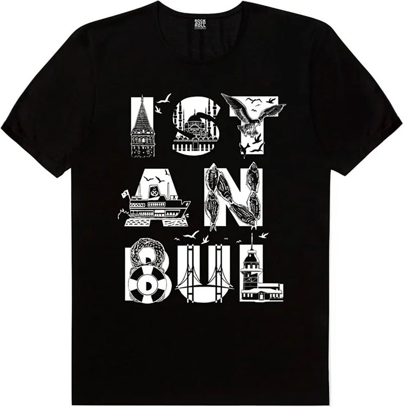 Rock&Roll Istanbul Bicycle White, Istanbul Letters Black, Turkey Crescent Star White Women's 3-Piece Eco Pack T-Shirt