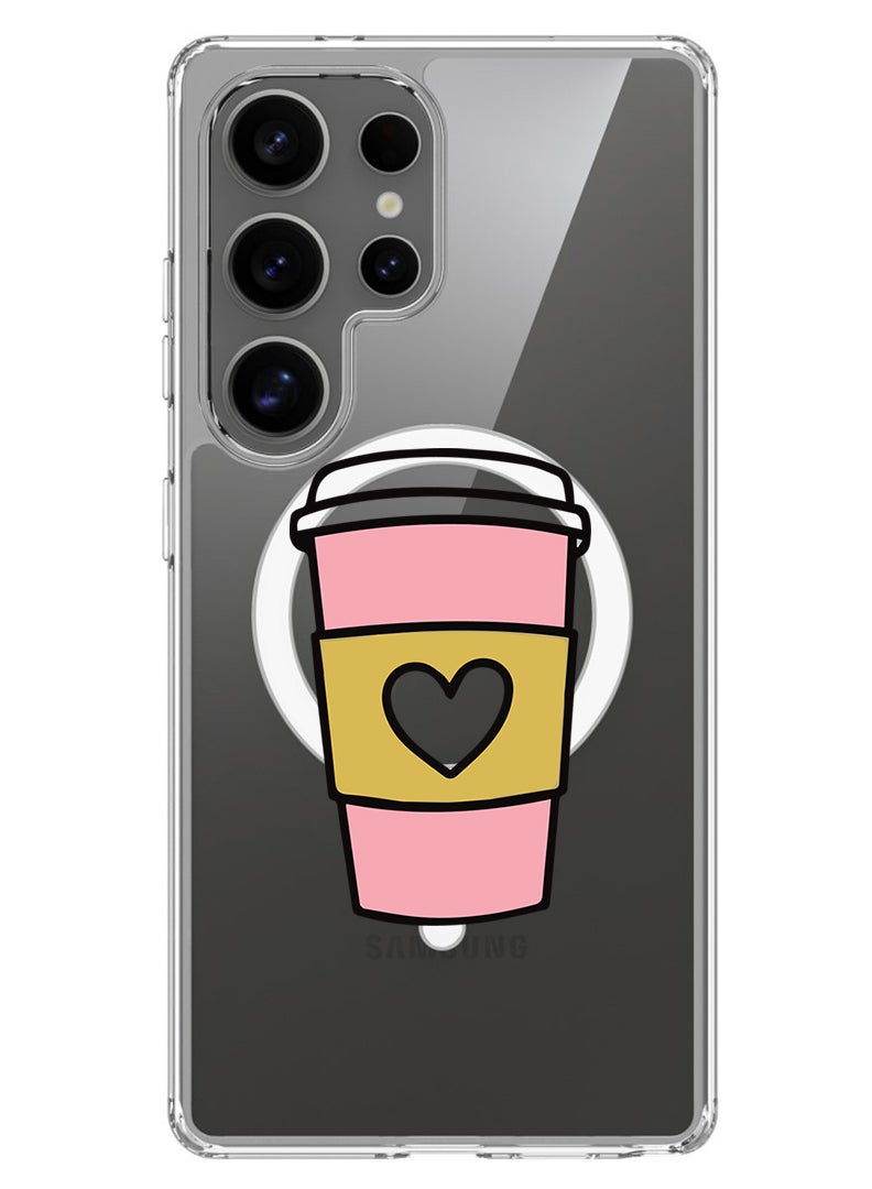 Theodor Magnetic Case for Samsung Galaxy S25 Ultra 6.9-inch Compatible with MagSafe Wireless Charging, Shockproof Phone Bumper Cover Coffee Mug - Image 1