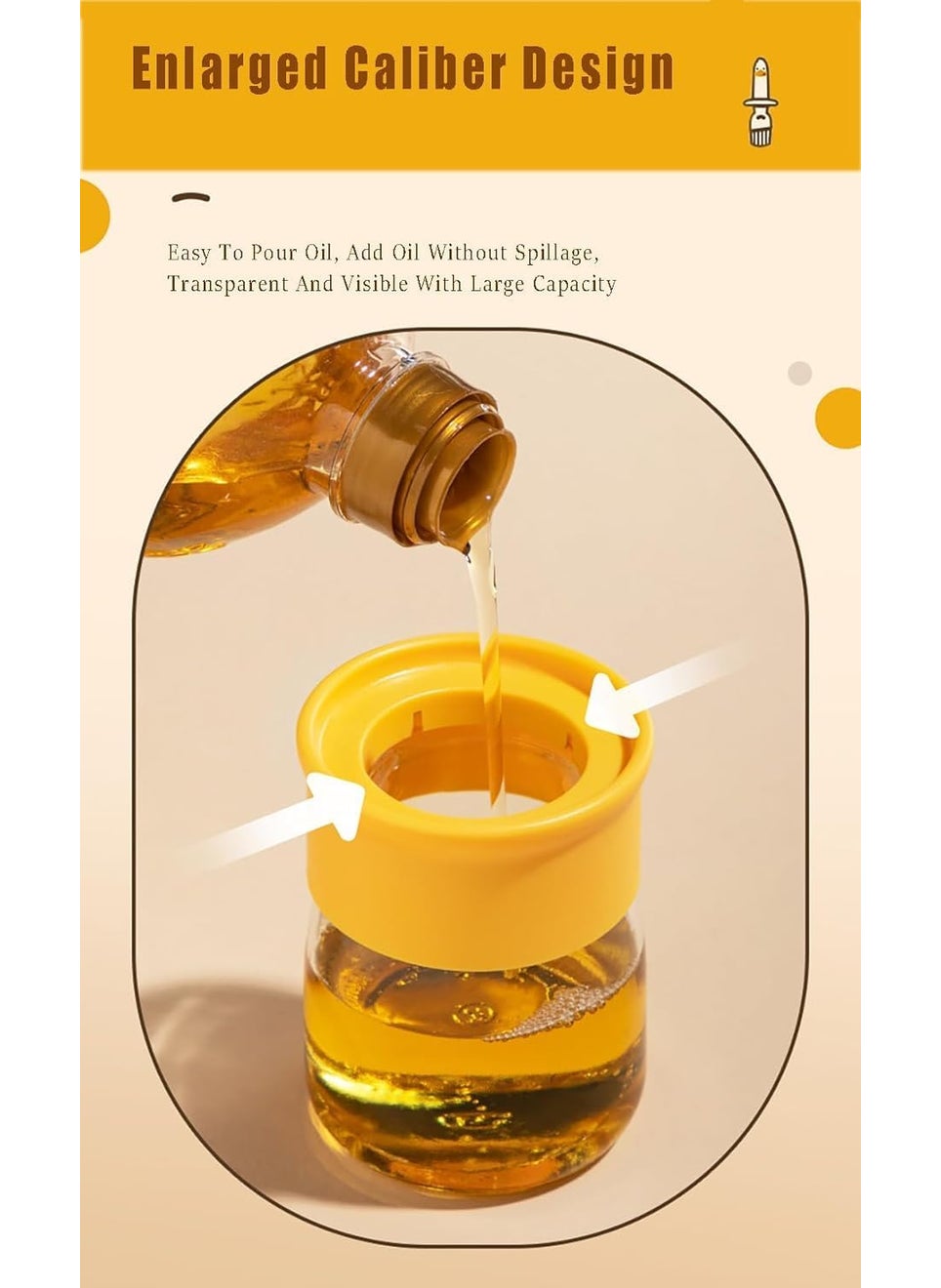 Pamidhar Pamidhar Glass Olive Oil Dispenser Bottle with Silicone Brush 2 in 1200ml Cute Duck Silicone Measuring Oil Dispenser Bottle for Kitchen CookingFryingBakingBBQ PancakeAir Fryer Yellow  - Image 5
