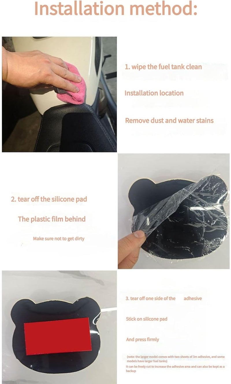 Motorcycle Crotch Buffer Pad Protecting Gadget Protective Oil Tanks Silicone Protections Equipment Guard Protector Black Quick Install Protector Riding - Image 4