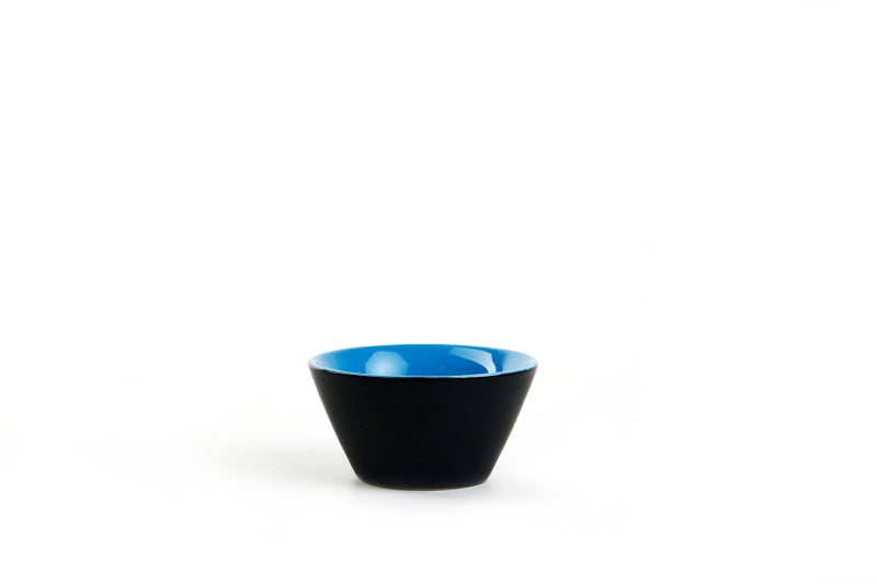 Caffeine Ceramic Handmade Black Matte & Blue Dessert Bowl (Set of 6, 150 ml) - Image 5