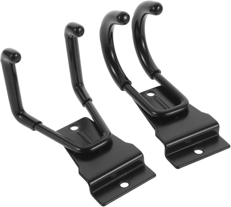 Heavy Duty Metal Storage Hooks 2 Pack Iron PVC Coated Utility Hangers For Garage Tool Ladder Bike Holder - Image 1