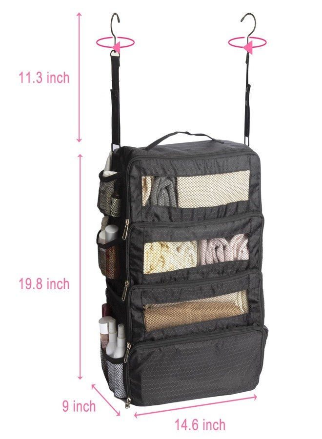 STORICANS Hanging Travel Organizer, Carry-on Luggage Suitcase Organizer, Travel Essentials Portable Travel Shelves Packing Cube, Black,1 - Image 2