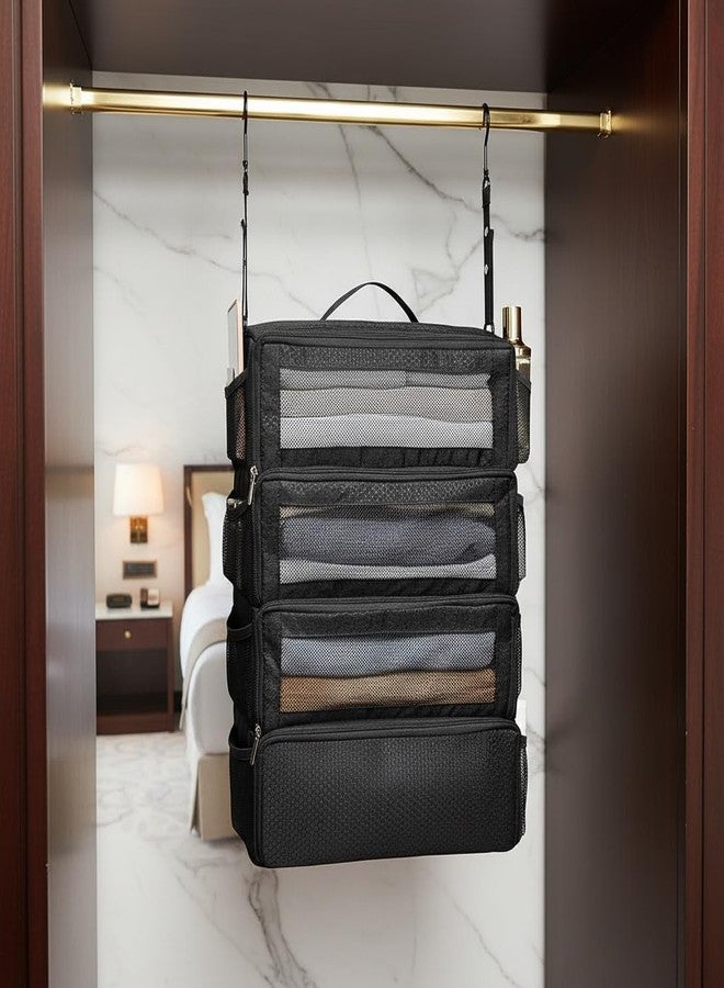 STORICANS Hanging Travel Organizer, Carry-on Luggage Suitcase Organizer, Travel Essentials Portable Travel Shelves Packing Cube, Black,1 - Image 5