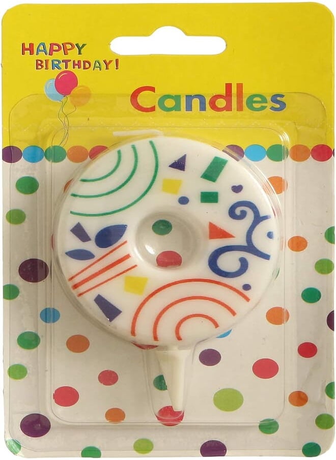 Generic - Kids Birthday Candle Number 0 For Unisex, Multi Color - Image 1