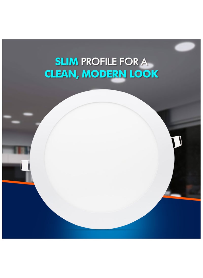 Duravel Duravel 18W LED SLIM Panel Light, Down Light-6500K, Round Recessed, Mounting 9inch Non Dimmable, AC:170-240V, IP20, Lifetime: 50000Hours  - Image 2