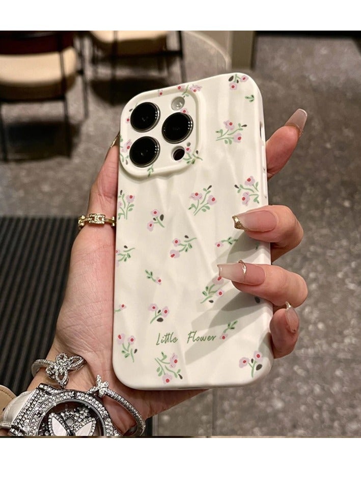 NIBEMINENT Floral Print Protective TPU Case Cover For IPhone 15, Antique White