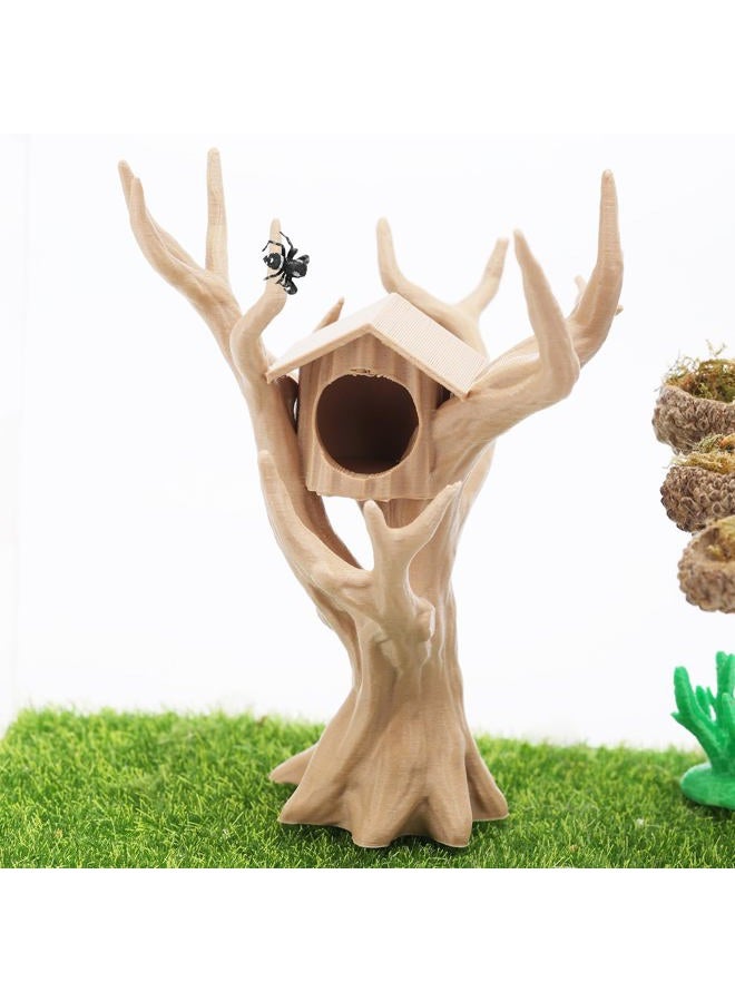 Daerky Jumping Spider Tree, Spider Hiding Cave, Tree-Shaped Climbing Toy & Cave, 3D Printed Decorative Accessory for Jumping Spiders, Wolf Spiders, Mantises & Small Arboreal Animals (Wood Color) - Image 1