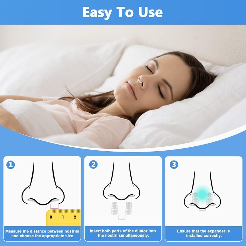 SWIUKPHE Anti Snoring Devices, 4 Vents to Ease BreathingSet, Nose Clips, Nose Opener for Breathing Sleep, Stop Snoring Devices That Work for Men - Image 4