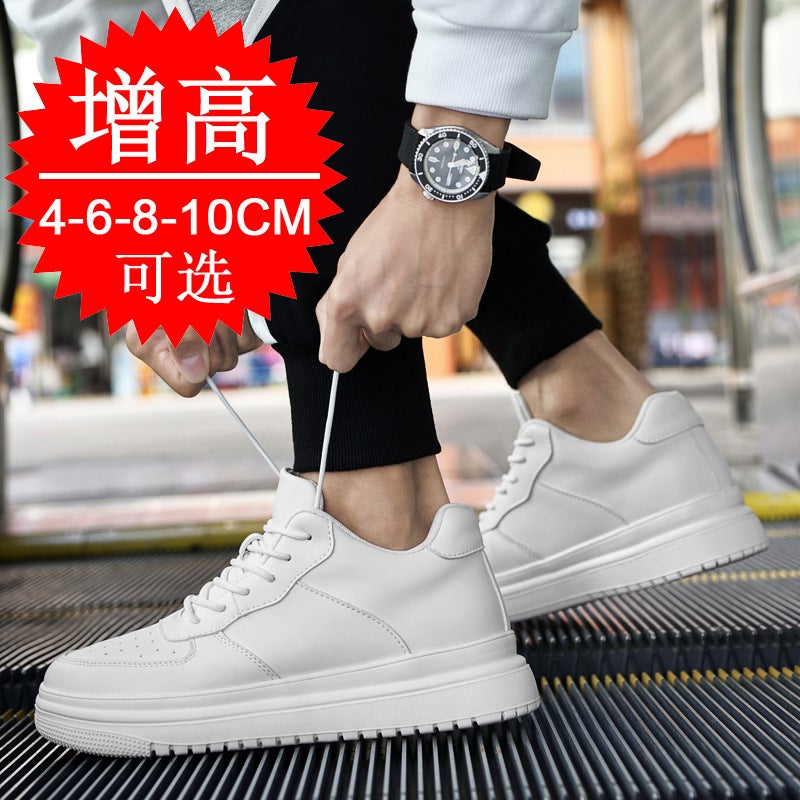 Summer New Style Men''s Shoes with 10cm Invisible Height Increase, Casual Korean Style White Sneakers, Sports Shoes, Board Shoes - Image 3