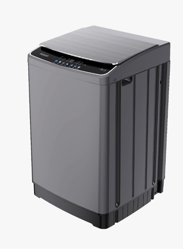 فليكسي غسالة ملابس أوتوماتيكية بالكامل، تحميل علوي، سعة 7 كجم، دوران سريع، غسيل صديق للبيئة، قوة 420 وات، مدخلين للمياه، هيكل بلاستيكي رمادي، حماية من الرطوبة IPX4، ضمان لمدة عامين. - Image 2