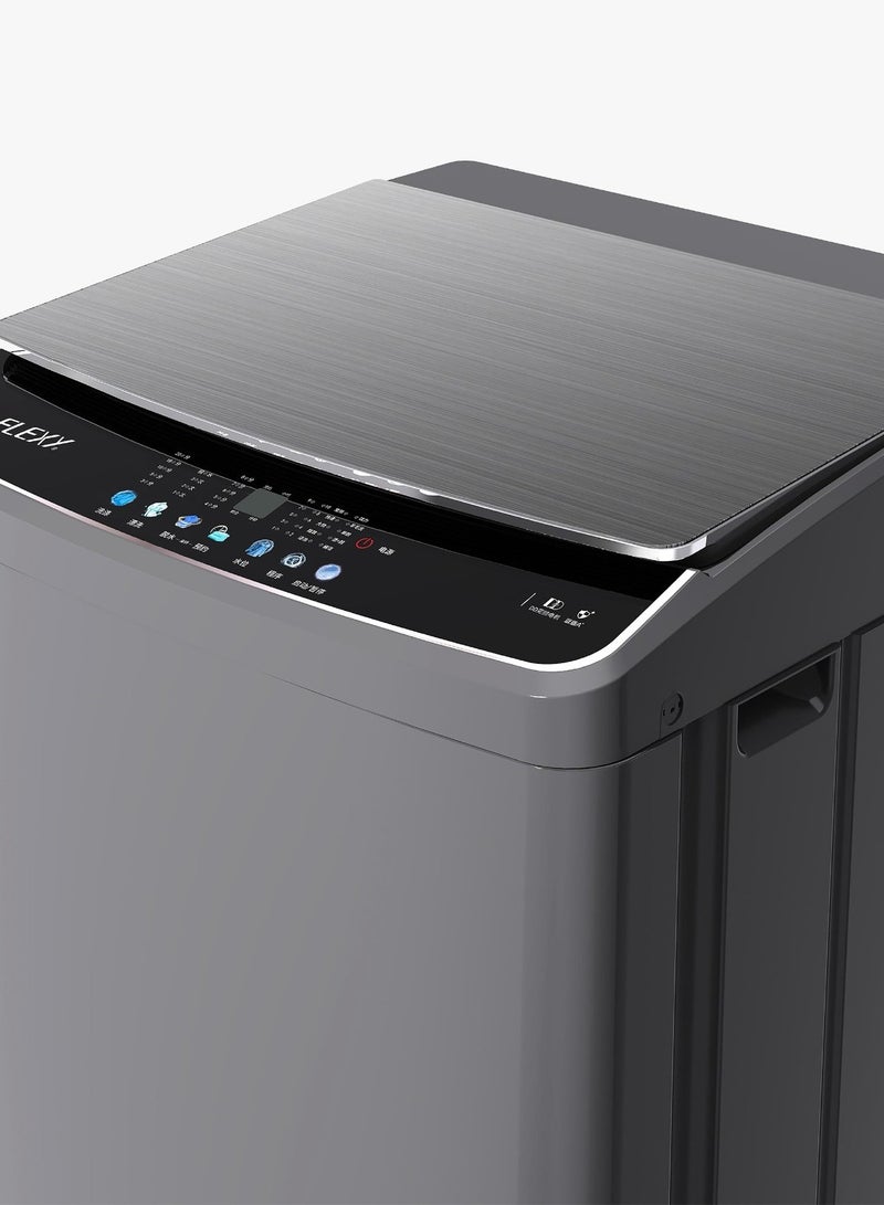 فليكسي غسالة ملابس أوتوماتيكية بالكامل، تحميل علوي، سعة 7 كجم، دوران سريع، غسيل صديق للبيئة، قوة 420 وات، مدخلين للمياه، هيكل بلاستيكي رمادي، حماية من الرطوبة IPX4، ضمان لمدة عامين. - Image 3