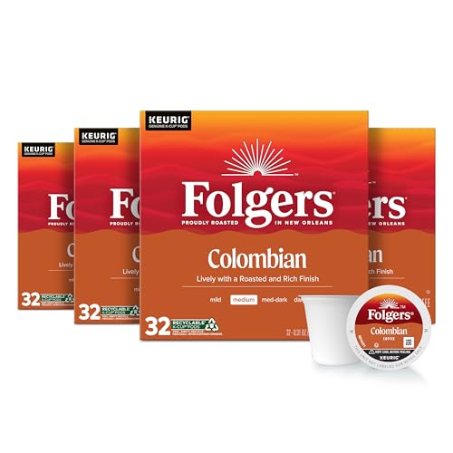 Folgers Colombian Medium Roast Coffee, 128 Keurig K-Cup Pods - Image 1