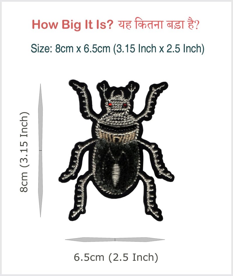 Beetle Insect Applique Embroidered Sewon Patch Size 8cm x 65cm for Jackets Bags TShirts Jeans Pants Outdoor Clothing Imported from Malaysia 1 Piece Code S19 - Image 2