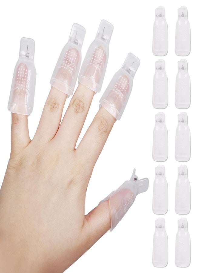 Pana 10pcs Reusable Acrylic Nail Soak Treatment UV Gel Polish Remover Clip Cap Manicure Tool (White Color) - Image 1
