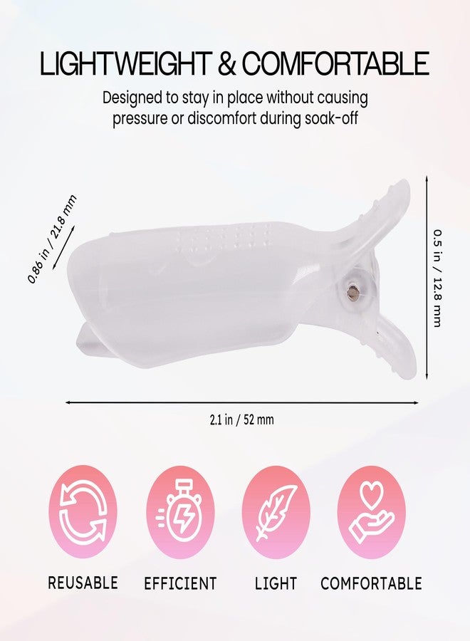 Pana 10pcs Reusable Acrylic Nail Soak Treatment UV Gel Polish Remover Clip Cap Manicure Tool (White Color) - Image 3