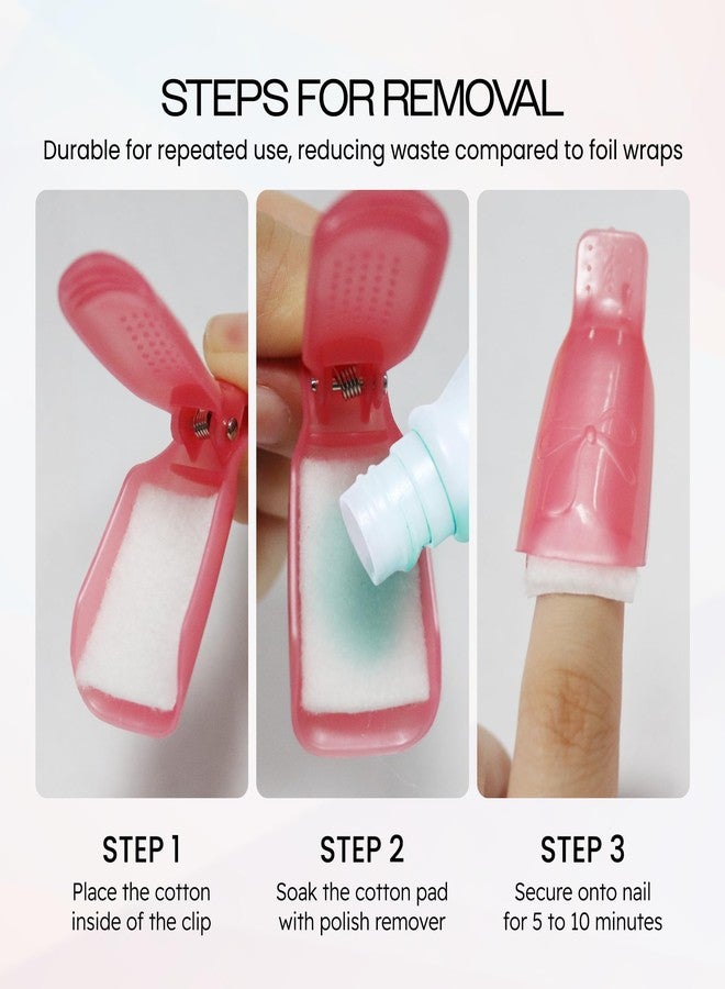 Pana 10pcs Reusable Acrylic Nail Soak Treatment UV Gel Polish Remover Clip Cap Manicure Tool (White Color) - Image 5