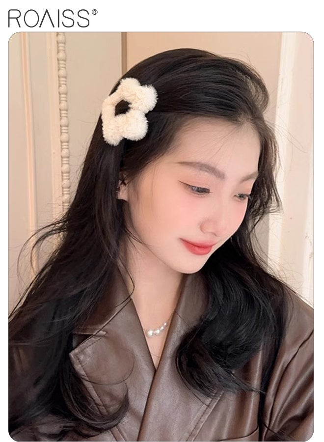 رويس 8 قطع من إكسسوارات الشعر القطيفة الأنيقة، 4 قطع من مشابك الشعر الناعمة، 2 قطعة من مشابك الشعر النجمية القطيفة اللطيفة، 2 قطعة من عصابات الرأس الكرتونية غير القابلة للانزلاق ذات الحواف العريضة، مجموعة متنوعة من الأنماط لتتناسب مع الملابس اليومية للنساء - Image 4