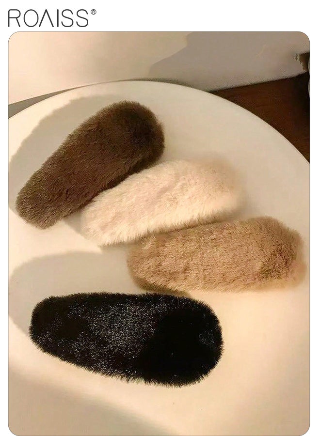 رويس 8 قطع من إكسسوارات الشعر القطيفة الأنيقة، 4 قطع من مشابك الشعر الناعمة، 2 قطعة من مشابك الشعر النجمية القطيفة اللطيفة، 2 قطعة من عصابات الرأس الكرتونية غير القابلة للانزلاق ذات الحواف العريضة، مجموعة متنوعة من الأنماط لتتناسب مع الملابس اليومية للنساء - Image 5