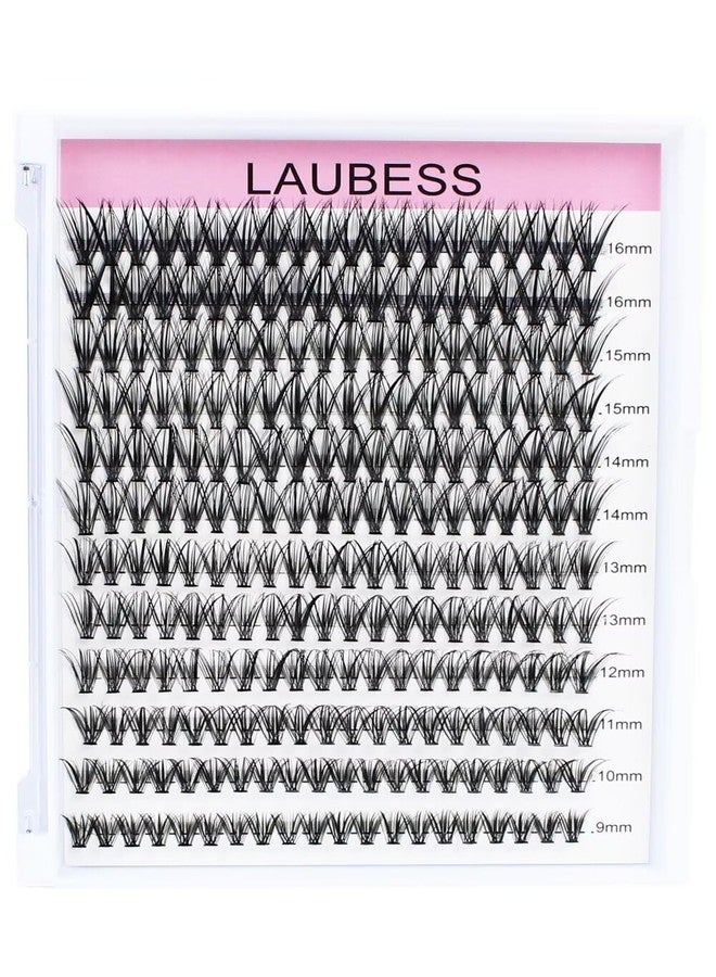 LAUBESS DIY Eyelash Extension 240pcs 30D Cluster Lashes Mixed Length Long False Eyelashes Individual Lashes Cluster Eyelash Extensions (30D-0.07C-9-16mm) - Image 1