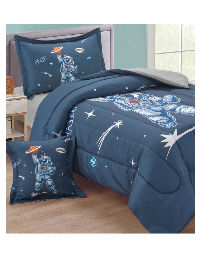 SMART HOME Luxuriously designed 4-piece children's bedding set with comfortable filling. 4-piece reversible bedding set: 170 x 230 cm quilt, fitted sheet, pillowcase, and pillowcase. High-quality, soft microfiber fabric. Ideal for children's rooms - Image 2