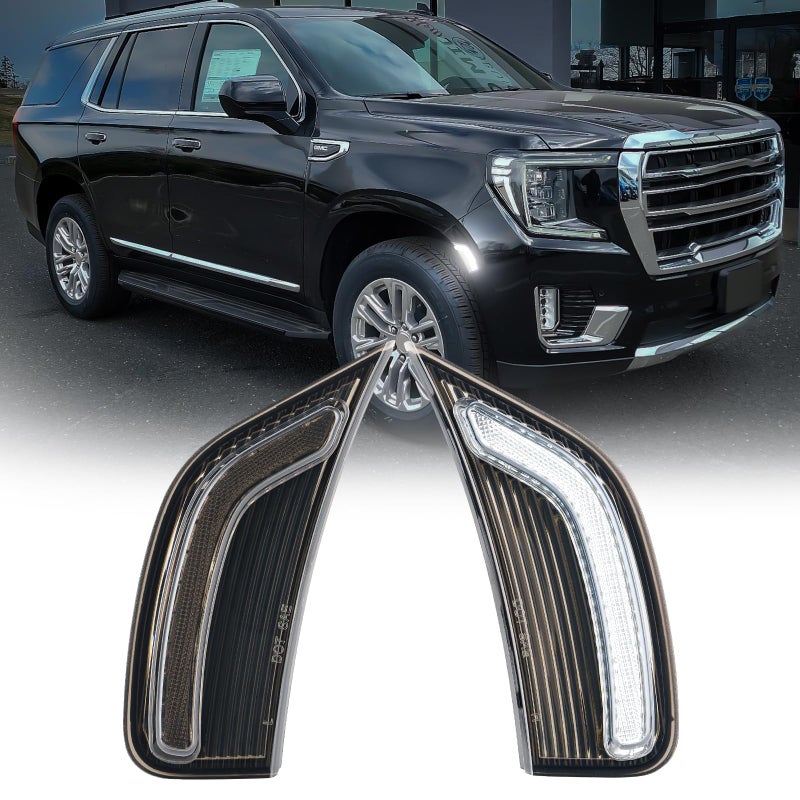 Mynoway LED Side Marker Light Compatible with 20212024 YukonYukon DenaliYukon XLTahoeEscaladeSuburbanEscalade ESV Smoked Lens White Light