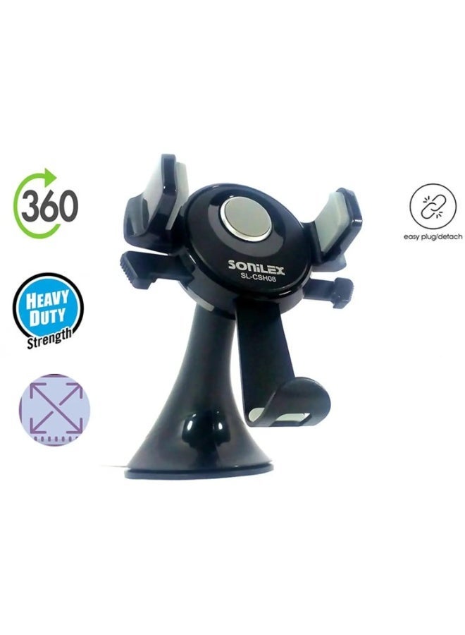 GOLF SPACE Sonilex SL-CSH08 Car Mobile Phone Holder, Grey and Black - Image 2