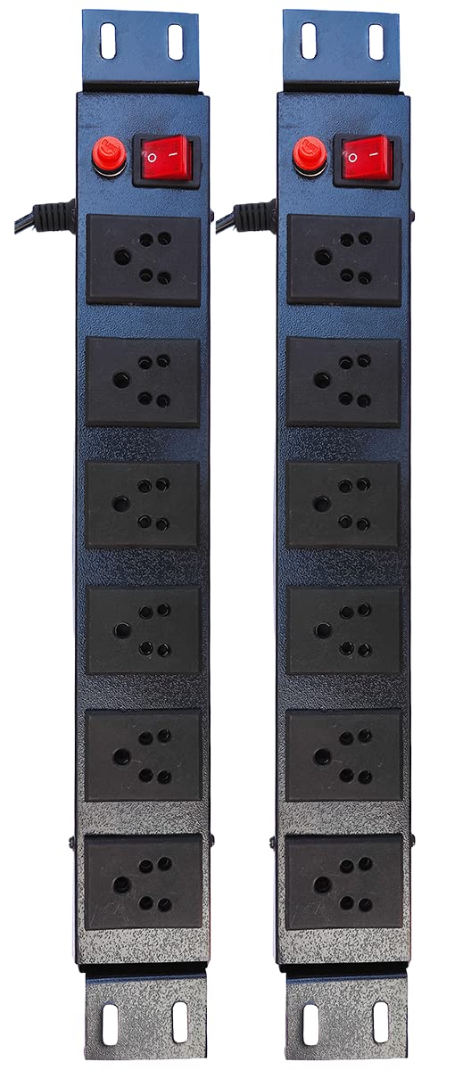 KN GROUP INDIA Spike Guard Travel Extension Cord Long Cable Commercial and Household Purpose Fuse Protector 6 Socket in 1 Switch Extension Board Desi with Power Cord 125 mtr Black Pack of 2  - Image 3