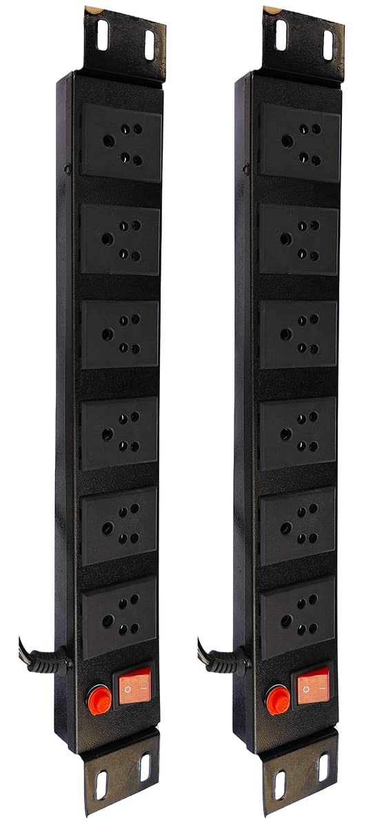 KN GROUP INDIA Spike Guard Travel Extension Cord Long Cable Commercial and Household Purpose Fuse Protector 6 Socket in 1 Switch Extension Board Desi with Power Cord 125 mtr Black Pack of 2  - Image 5