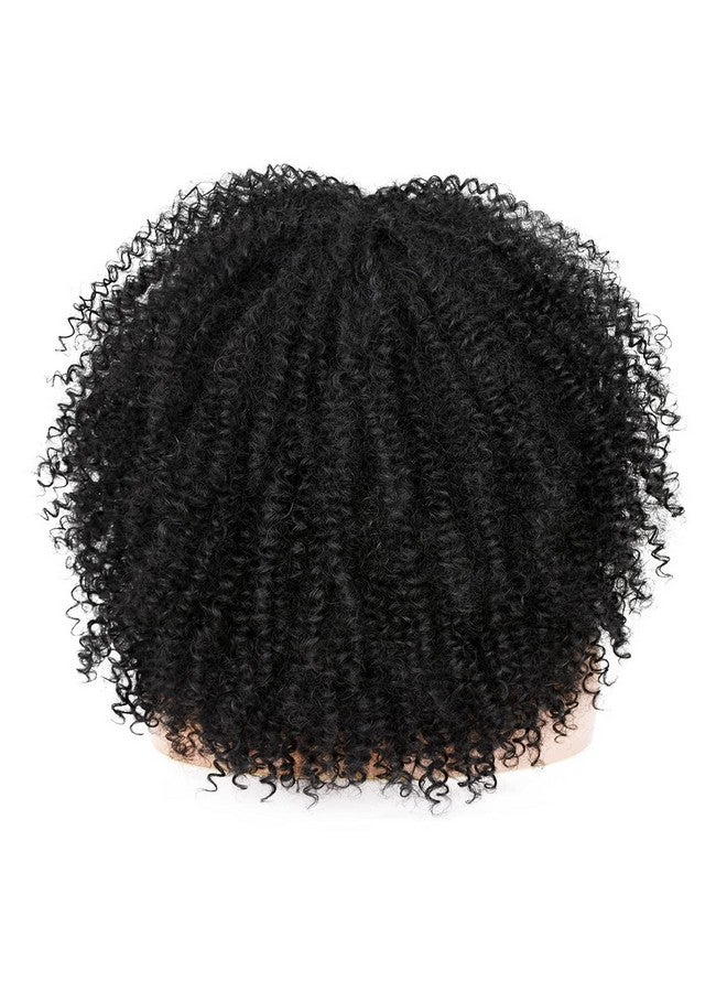 ANNISOUL 16Inch Curly Wigs For Black Women Black Afro Bomb Curly Wig With Bangs Synthetic Fiber Glueless Long Kinky Curly Hair - Image 5