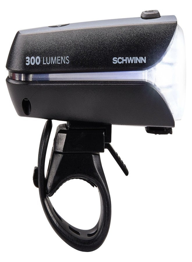 Schwinn 300 Lumen USB Rechargeable Bike Light Set, LED, Headlight and Taillight with Steady, Flash and Burst Modes, Wide-Angle Visibility, Tool-Free Install, USB-C Charging, for City and Road Riding - Image 4