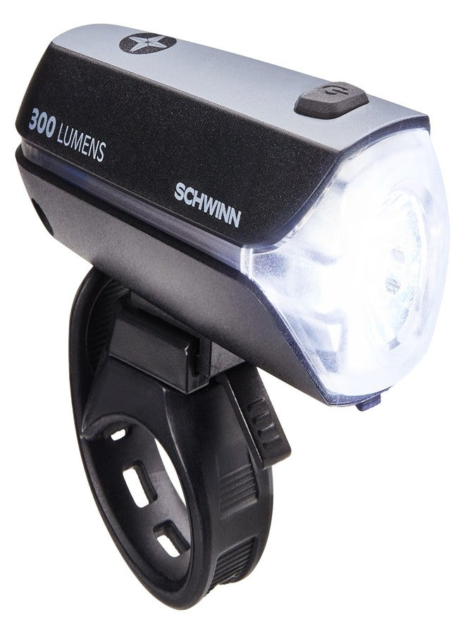 Schwinn 300 Lumen USB Rechargeable Bike Light Set, LED, Headlight and Taillight with Steady, Flash and Burst Modes, Wide-Angle Visibility, Tool-Free Install, USB-C Charging, for City and Road Riding - Image 3