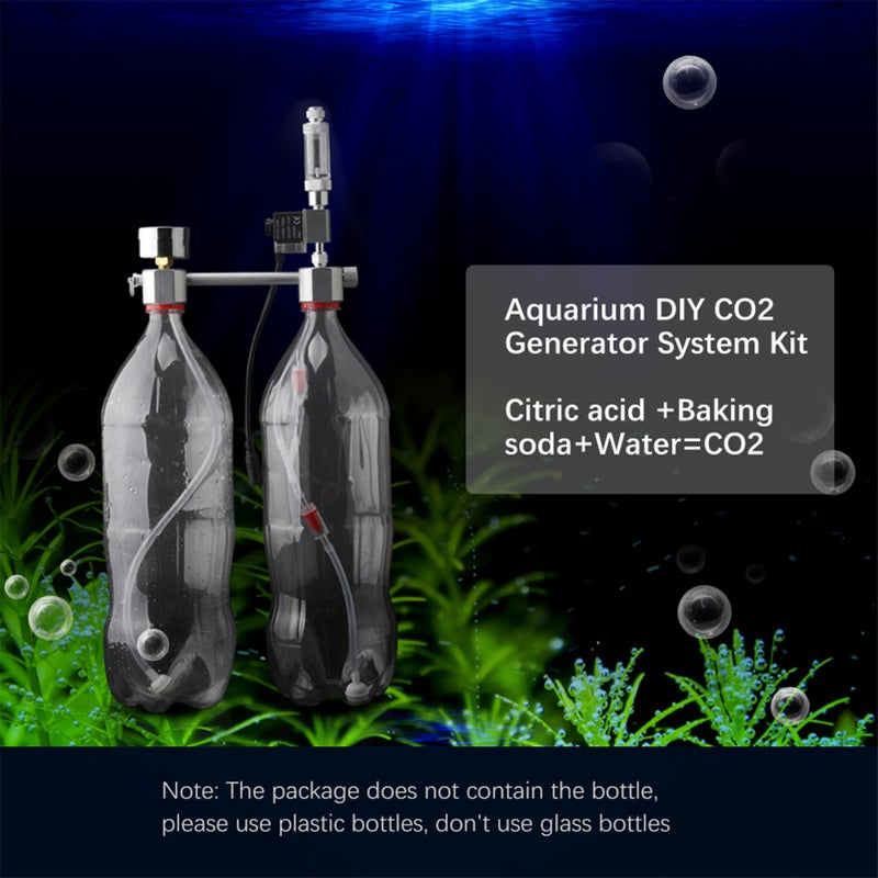 Aquarium DIY CO2 Generator System Kit CO2 Generator System with Solenoid Valve Bubble Counter & Check Carbon Dioxide Reactor Kit for Plants Aquarium - Image 2