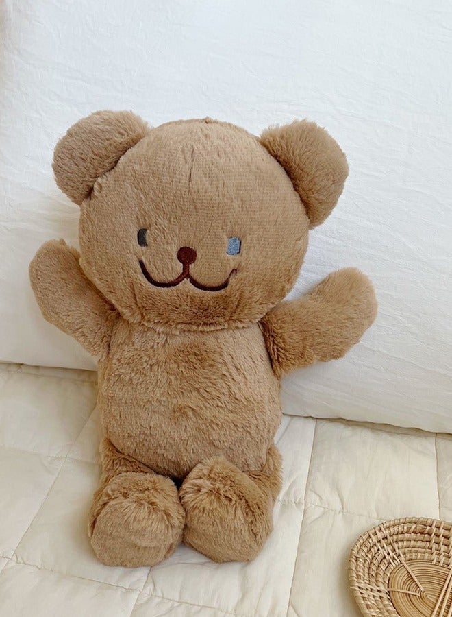 دمية دب، دمية محشوة، دمية لعب أطفال، دعامات صور غرف الأطفال، رمادي-بني، ألعاب محشوة، حيوانات محشوة على شكل دب، ألعاب حيوانات محشوة للأطفال - Image 1
