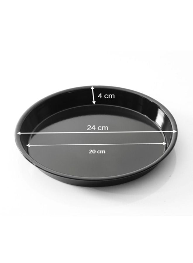 Easy Cooking Aluminium Non-Stock Round Baking Pan Black 24cm - Image 4