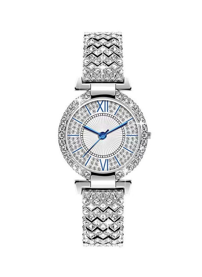 Generic Full Diamond Women's Watch Quartz Watch Bracelet (Silver)  - Image 1