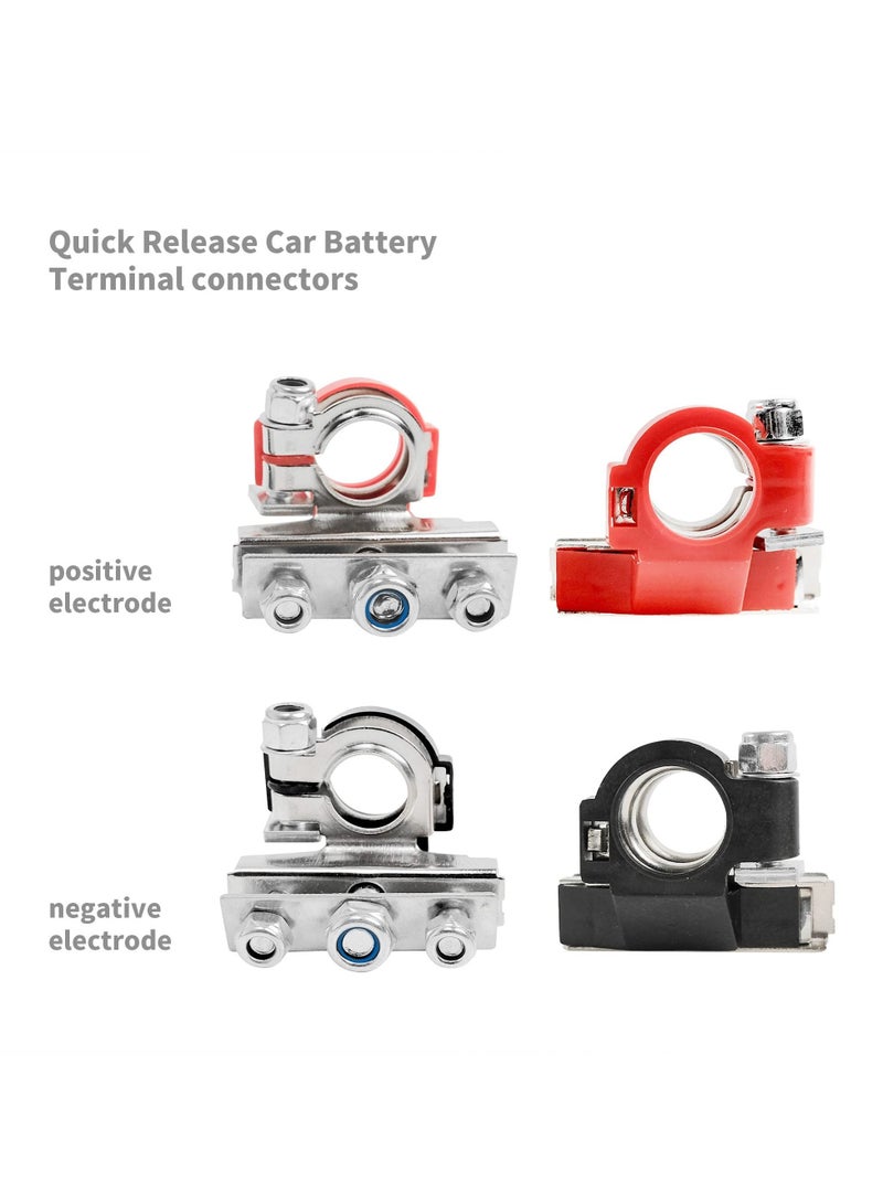 Y&D Car Battery Terminals Connectors, 4 Pcs Clamps 12V 3-Way Terminals, Quick Release Leisure Connectors for Car, Caravan, Motorhome Terminal  - Image 2