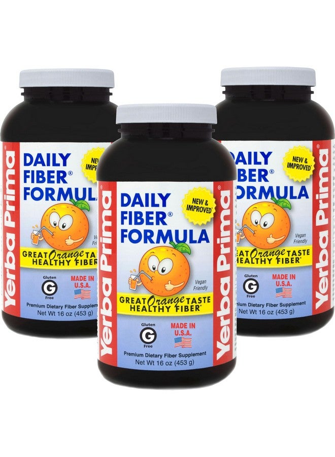 يربا بريما مسحوق Yerba Prima Daily Fiber Formula بحجم 16 أونصة (عبوة من 3 قطع) - مكمل غذائي ممتاز عالي الجودة بمذاق رائع، صنع في الولايات المتحدة الأمريكية، خالٍ من الكائنات المعدلة وراثيًا، خالٍ من الجلوتين، بنكهة البرتقال الطبيعية - Image 1