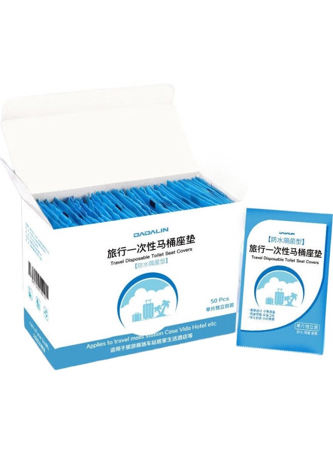 JAJALIN Disposable Toilet Seat Covers [50-Pack], Travel Essentials, Thickened, Waterproof, Individually Wrapped, Maternity Seat Pads - Image 3