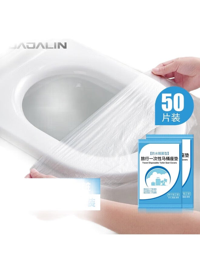 JAJALIN Disposable Toilet Seat Covers [50-Pack], Travel Essentials, Thickened, Waterproof, Individually Wrapped, Maternity Seat Pads - Image 2