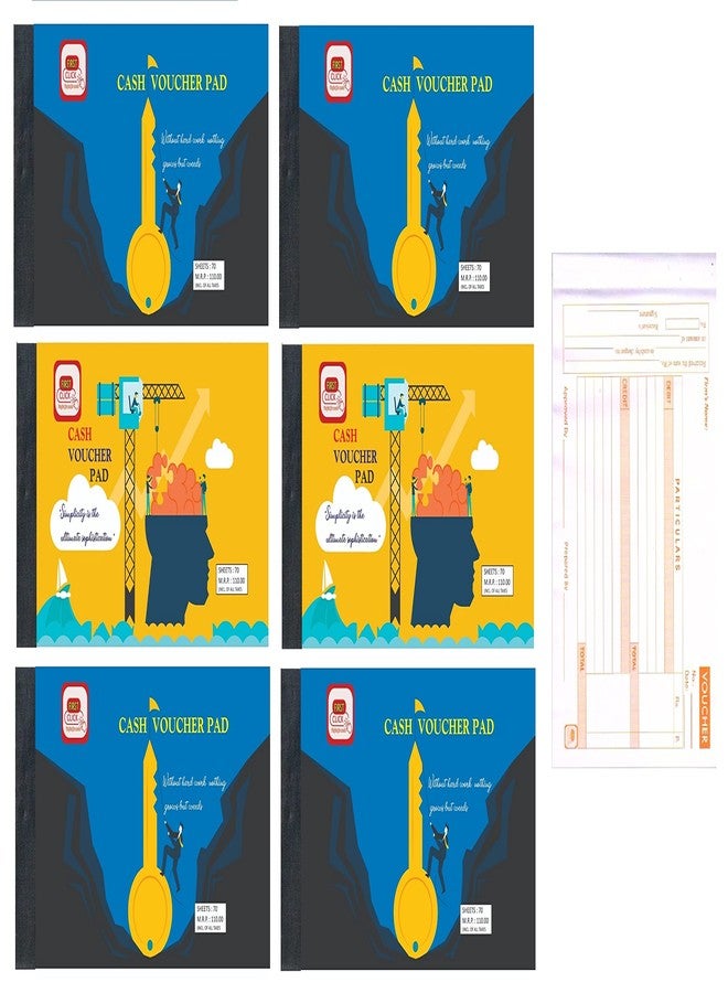FIRST CLICK Cash Voucher Book Money Receipt Books Cash Receipt Books Set of 2 Piece 70 Sheets Consist of one Main and one Counter foil Size-13.2 x 22 x 0.6 cm - Image 3