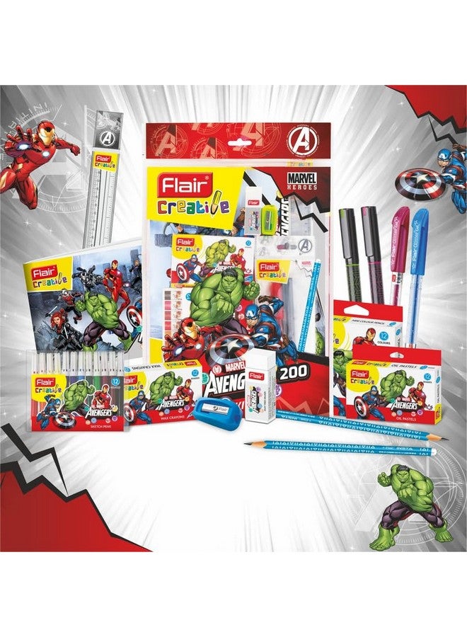 Flair Flair Creative Series Marvel Avengers Stationery Kit | Combination of 58 Assorted Items | Smart Kit for Your Creative Need & Fun Learning | Ideal Gift Set for Kids | Pack of 1 - Image 4