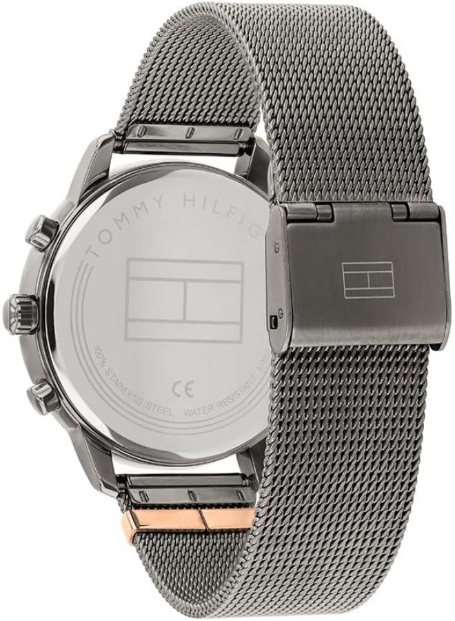 TOMMY HILFIGER Women's Gunmetal Dial Ionic Plated Grey Steel Watch  - Image 3