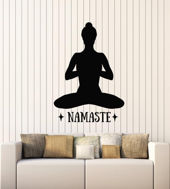SnappySticker SnappySticker Namaste Yoga Studio Lotus Pose Vinyl Wall Art Decal Stickers Kitchen Dcor Size 27 X 37cm - Image 2