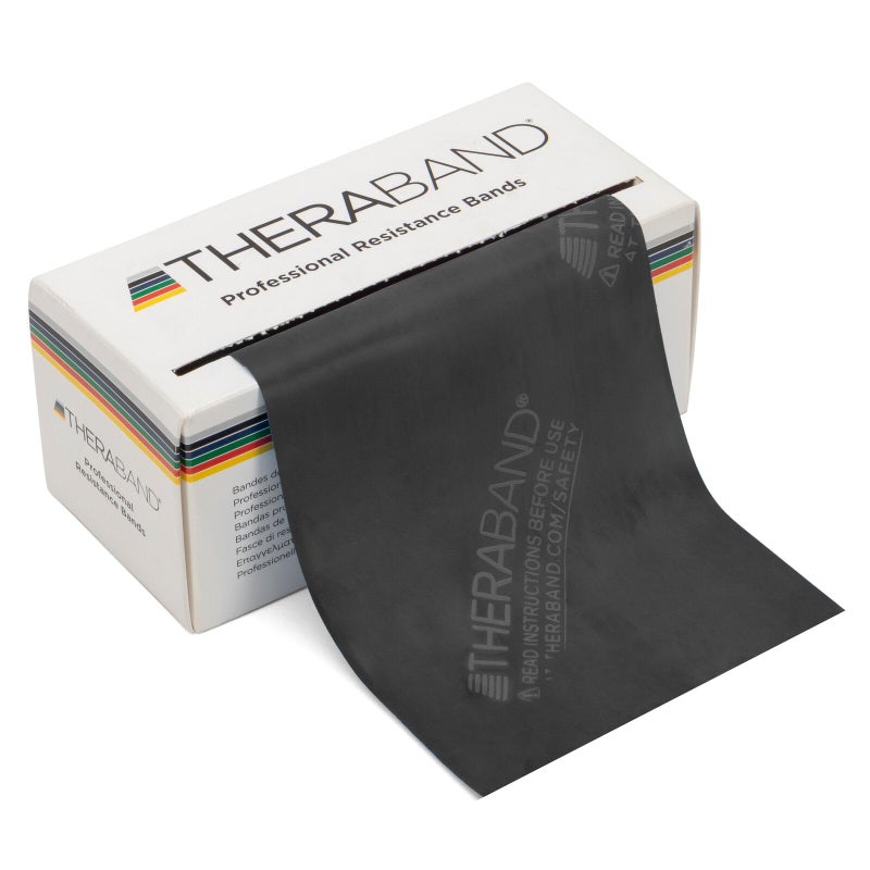 THERABAND Resistance Bands, 6 Yard Roll Professional Latex Elastic Band For Upper & Lower Body, Core Exercise, Physical Therapy, Pilates, Home Workouts, Rehab, Black, Special Heavy, Level 6 - Image 1