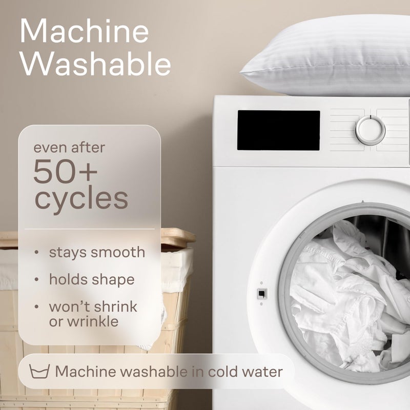 Niagara Sleep Solution Set of 4 Pillow Protectors with Zipper Standard Size - 100% Resistant to Stains, Dust & Dirt - Washable Covers for Increased Pillow Lifespan - Image 5