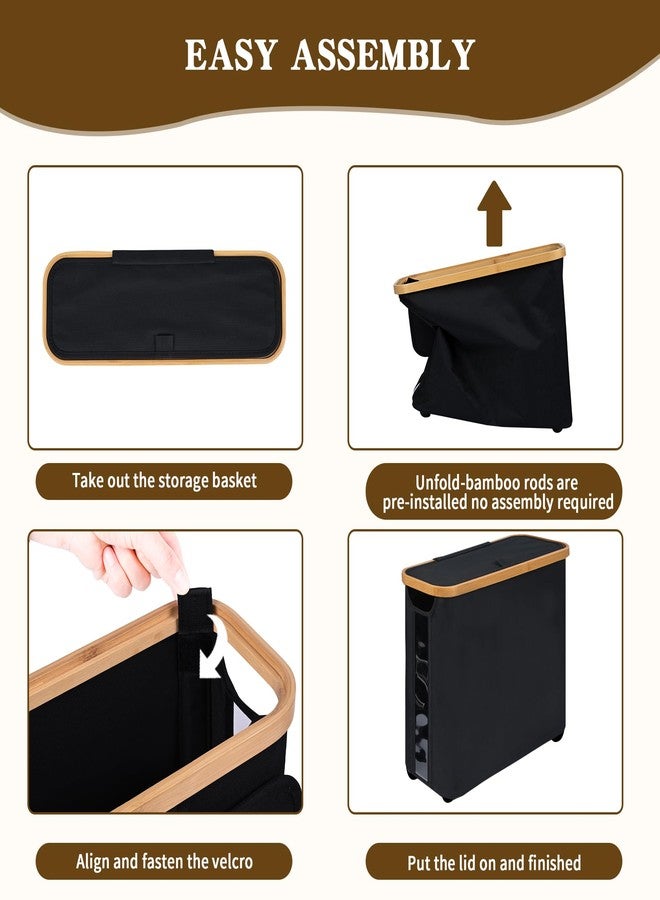 CFGUK Toilet Paper Storage Basket, Toilet Paper Storage Bin with Lid, Toilet Paper Organizer for Bathroom, Toilet Paper Storage Cabinet, Toilet Paper Container for up to 9 Mega Rolls, Black - Image 5