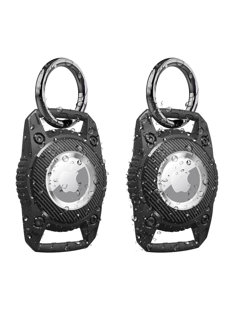 SYOSI Holder for Airtag, 2Pcs Dog Collar Holder for Airtag, Ip67 Waterproof Screw Full Cover Hard Tpu Full Protection Apple Airtag, With Key Ring for Airtag Holder for Key, Backpack ,Luggage, Cat, Dog  - Image 1