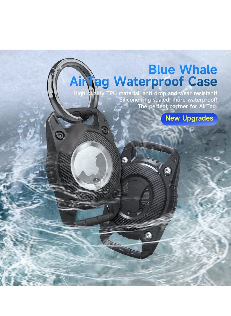 SYOSI Holder for Airtag, 2Pcs Dog Collar Holder for Airtag, Ip67 Waterproof Screw Full Cover Hard Tpu Full Protection Apple Airtag, With Key Ring for Airtag Holder for Key, Backpack ,Luggage, Cat, Dog  - Image 2